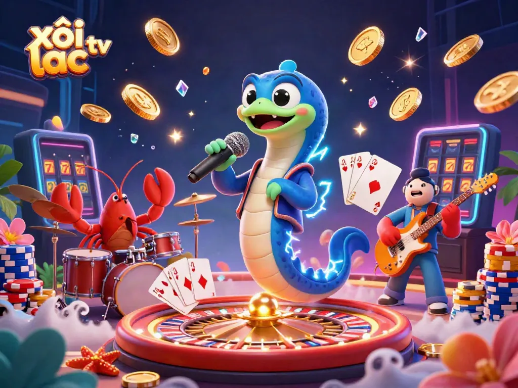 Watch the electric eel DJ at the underwater casino stage on xôi lạc tv while treasures fly all around.