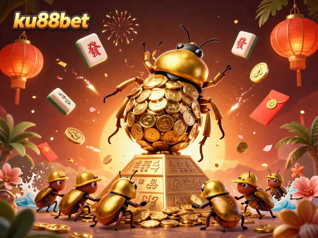 Experience the excitement at ku88bet with this vibrant 3D illustration capturing casino thrills.